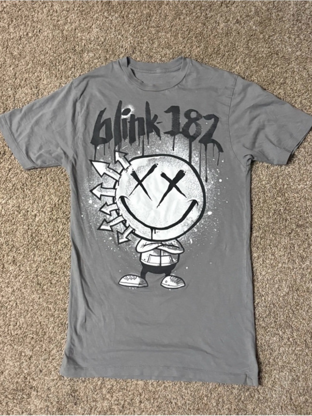 Blink-182 Short Sleeve Graphic Tee in Gray
